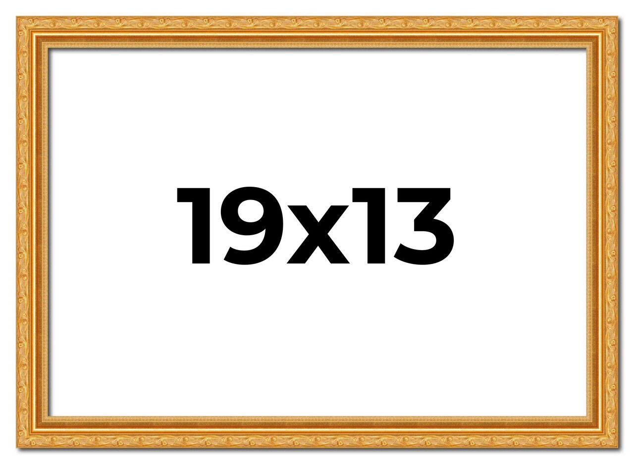 19x13 Solid Wood Antique Picture Frame with UV-Resistant Acrylic & Acid-Free Backing, Available in 4 Finishes: Bronze, Gold, Silver, and Gold with Black